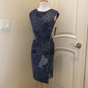 NWT Connected blue paisley pattern knit jersey dress
